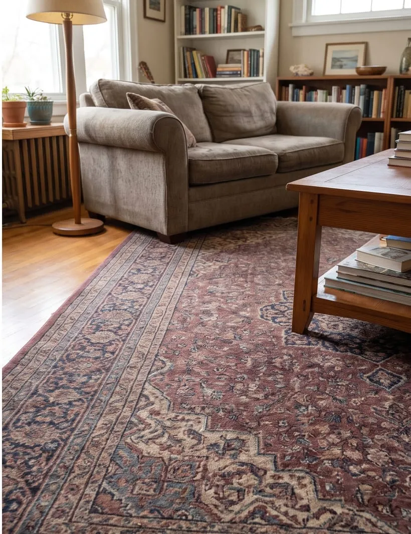 After — Area rug before and after deep cleaning