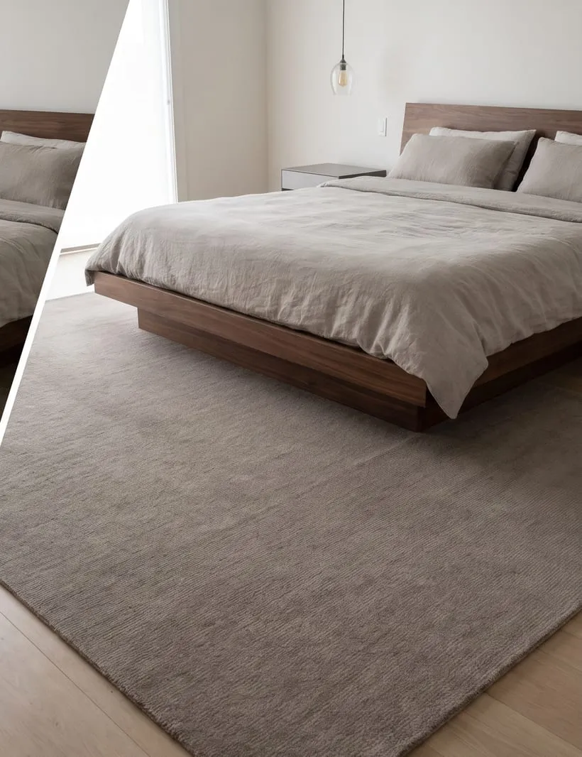 After — Bedroom area rug before and after deep cleaning