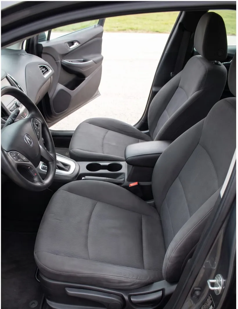 After — Car cloth seats before and after cleaning