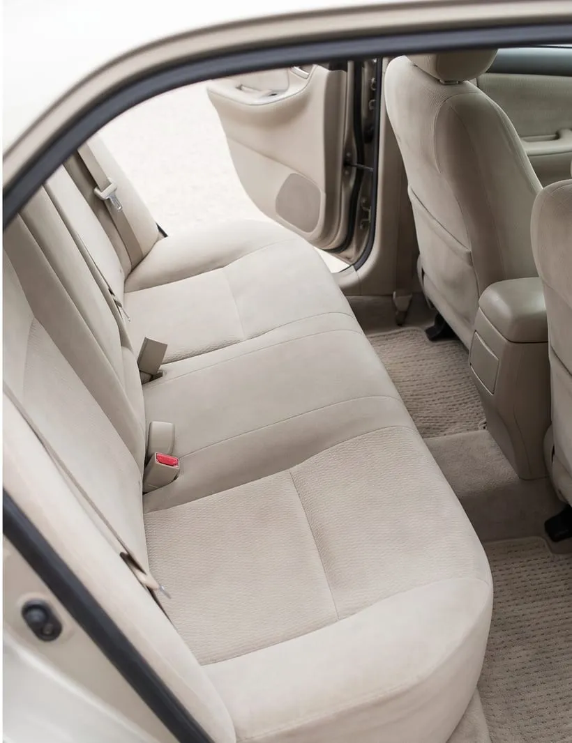 After — Car rear seats before and after interior cleaning