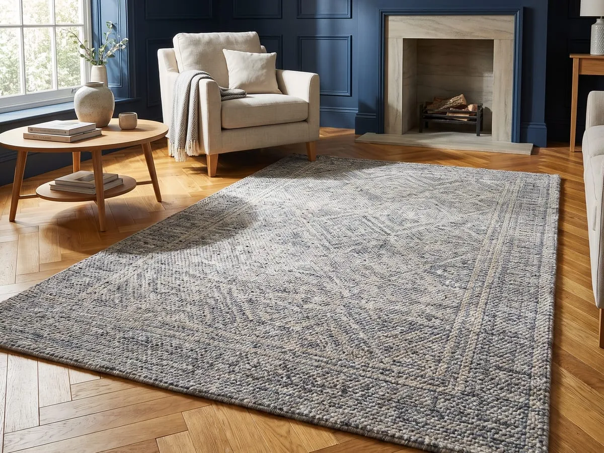 Area rug before and after deep cleaning