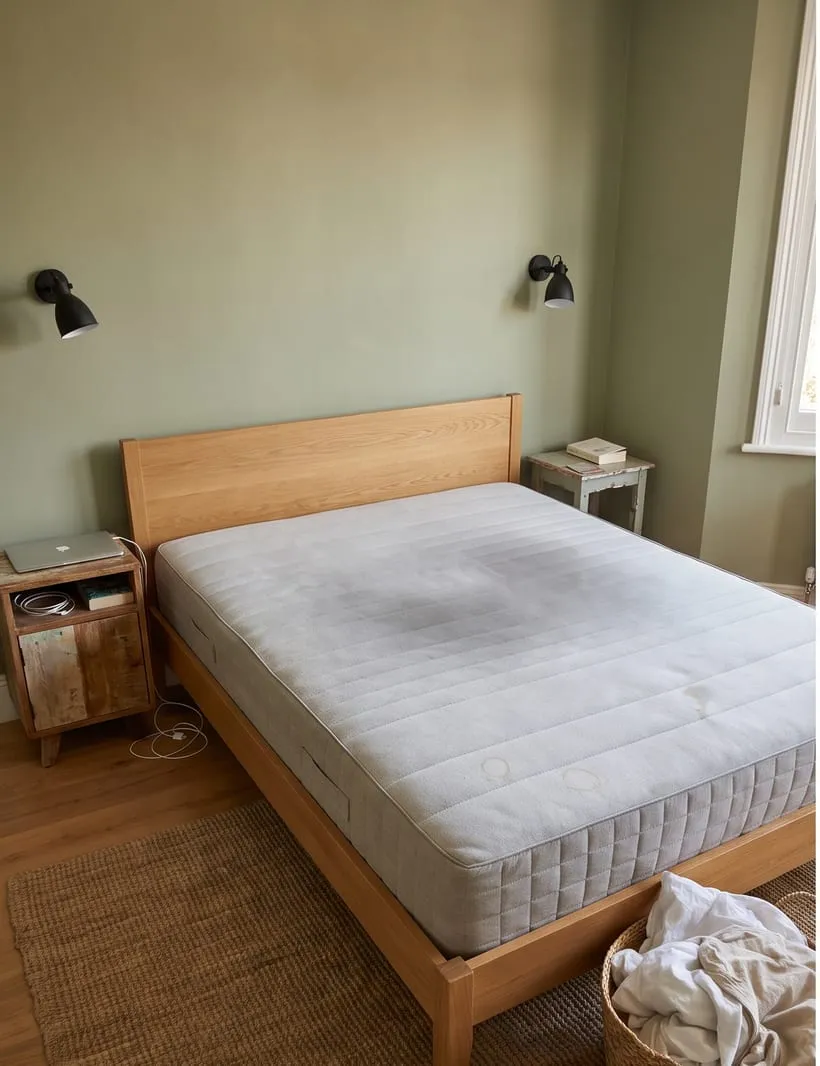 Before — Mattress before and after professional cleaning and sanitizing