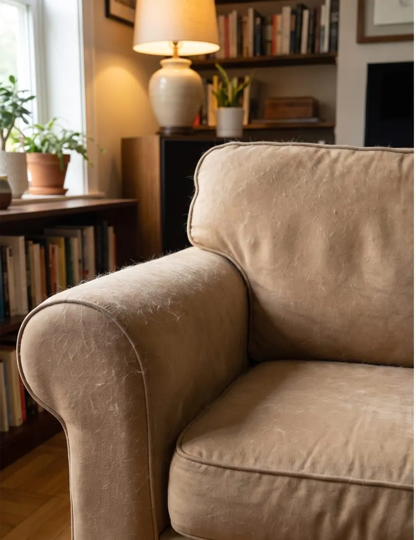 Before — Sofa before and after pet stain and odor removal